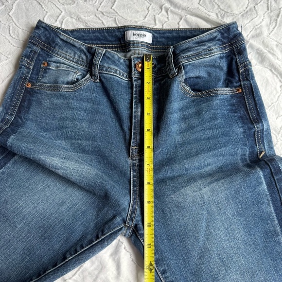Kensie Blue Skinny Jeans Medium Wash with Dark Wash Detail - Picture 5 of 9